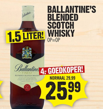 Super Dirck 3 Ballantine's blended scotch whisky aanbieding