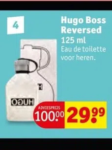 Kruidvat Hugo boss reversed 125 ml eau de toilette voor heren. aanbieding