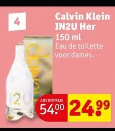 Kruidvat Calvin klein in2u her 150 ml aanbieding