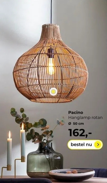 Lampidee Pacino hanglamp rotan ø50 cm aanbieding