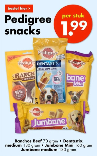 Wibra Pedigree snacks aanbieding