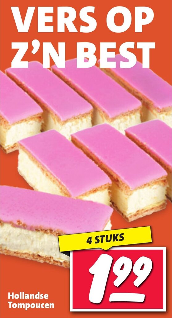 Nettorama Hollandse Tompoucen 4 STUKS aanbieding