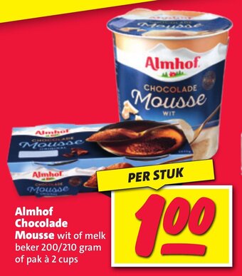 Nettorama Almhof Chocolade Mousse 200/210 g 2 cups aanbieding