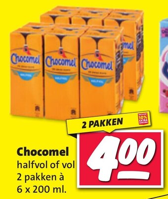 Nettorama Chocomel 2 pakken à 6 x 200 ml. 2 pakken 6 x 200 ml aanbieding