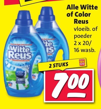 Nettorama Alle Witte of Color Reus 2x20/ 16 wasb 2 stuks aanbieding