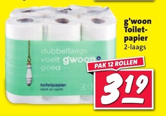 Nettorama g'woon Toilet papier 12 rollen aanbieding