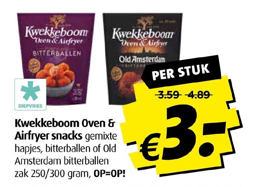 Boni Kwekkeboom Oren & Airfryer snacks 250/300 g aanbieding
