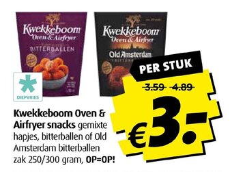 Boni Kwekkeboom Oren & Airfryer snacks 250/300 g aanbieding