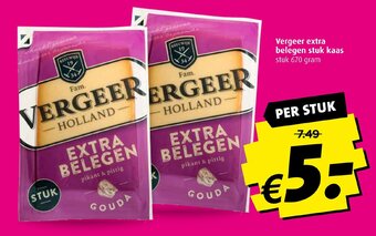 Boni Vergeer extra belegen stuk kaas 670 gram aanbieding