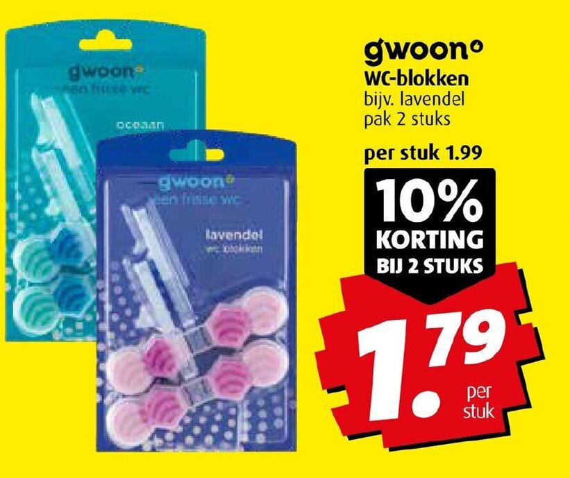 Boni gwoono WC-blokken 2 stuks aanbieding
