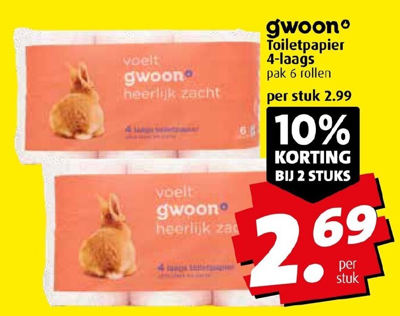 Boni gwoon Toiletpapier 4-laags aanbieding
