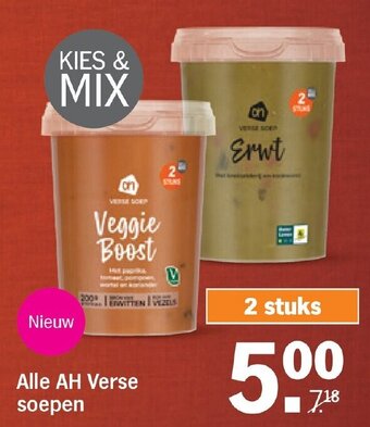 Albert Heijn Alle AH Verse soepen aanbieding