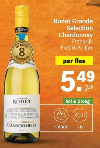 Albert Heijn Rodet Grande Selection Chardonnay  0.75 liter aanbieding