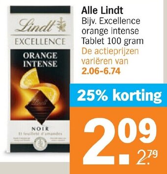 Albert Heijn Alle Lindt  100g aanbieding