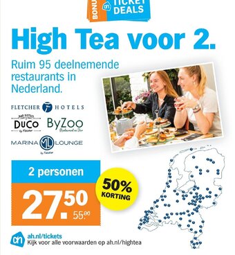 Albert Heijn TICKET DEALS High Tea voor 2. aanbieding