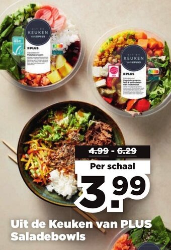 Hoogvliet Uit de Keuken van PLUS Saladebowls aanbieding