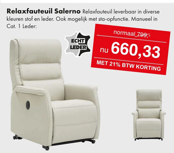 Woonsquare Relaxfauteuil salerno aanbieding