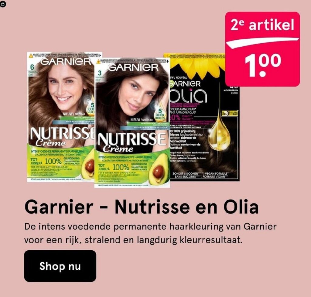 Garnier Nutrisse en Olia aanbieding bij Etos
