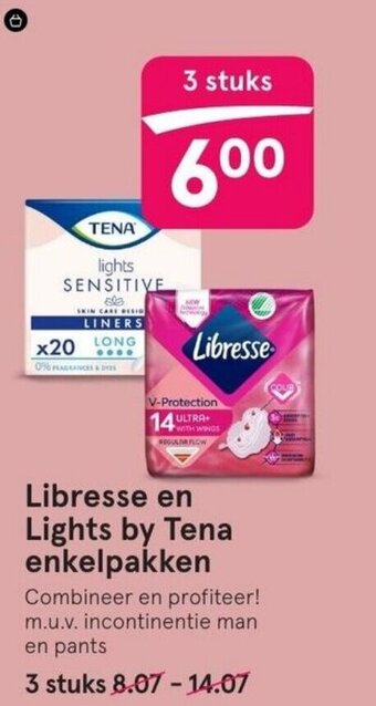 Etos Libresse en Lights by Tena enkelpakken aanbieding
