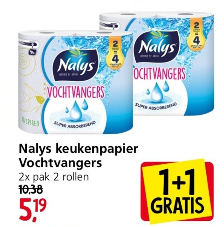 Jan Linders Nalys keukenpapier Vochtvangers aanbieding