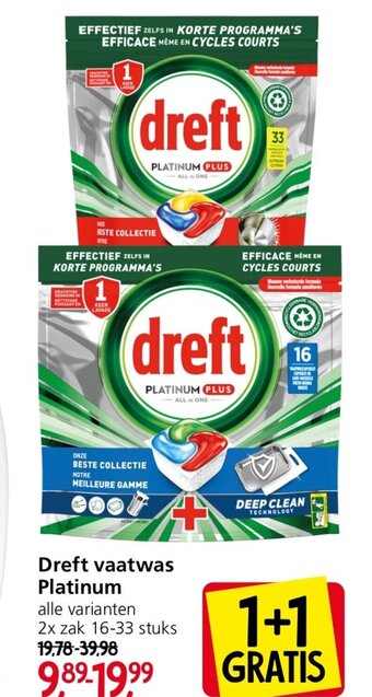 Jan Linders Dreft vaatwas Platinum aanbieding