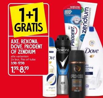 Jan Linders AXE, REXONA, DOVE, PRODENT OF ZENDIUM aanbieding