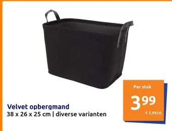 Action Velvet opbergmand aanbieding