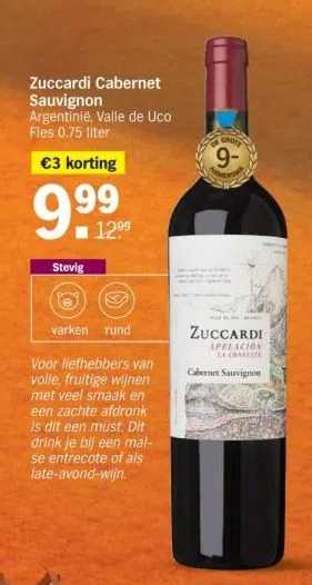 Albert Heijn Zuccardi cabernet sauvignon aanbieding