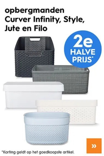 Blokker Opbergmanden curver infinity, style, jute en filo aanbieding