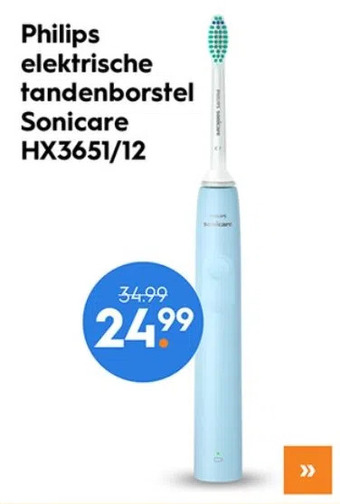Blokker Philips elektrische tandenborstel sonicare hx3651/12 aanbieding