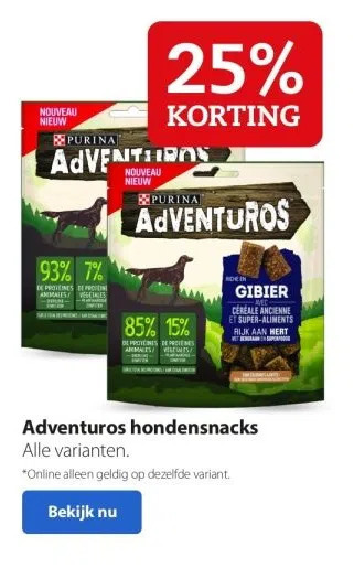 Boerenbond Adventuros hondensnacks aanbieding