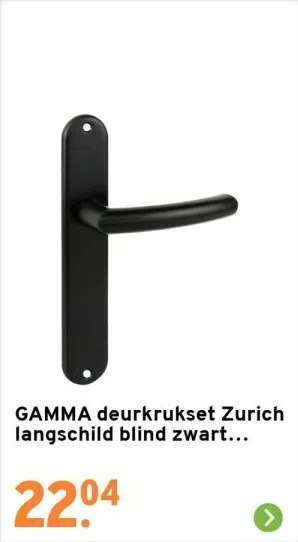 GAMMA Gamma deurkrukset zurich langschild blind zwart (aluminium) aanbieding