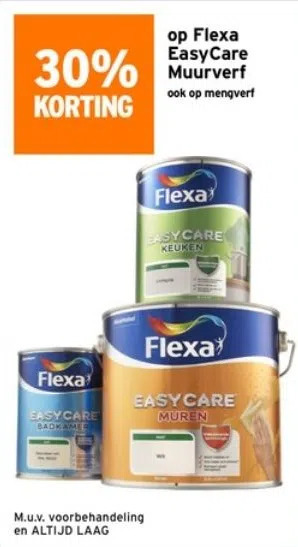 GAMMA 30% korting op flexa easycare muurverf aanbieding