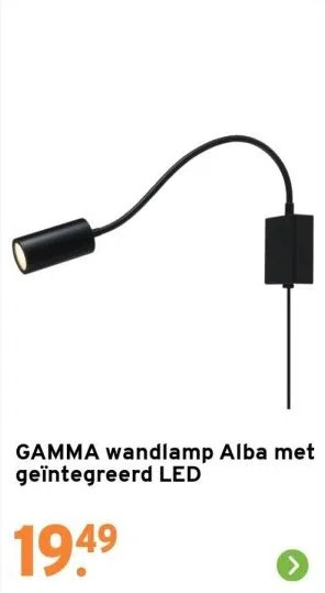 GAMMA Gamma wandlamp alba met geïntegreerd led aanbieding