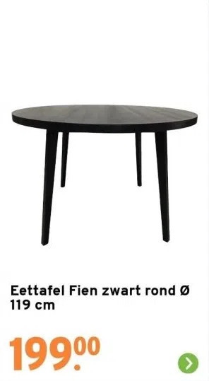 GAMMA Eettafel fien zwart rond ø 119 cm aanbieding