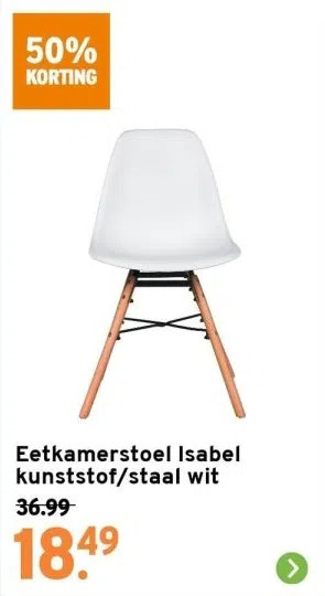 GAMMA Eetkamerstoel isabel kunststof/staal wit aanbieding