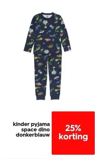 HEMA Kinder pyjama space dino donkerblauw aanbieding