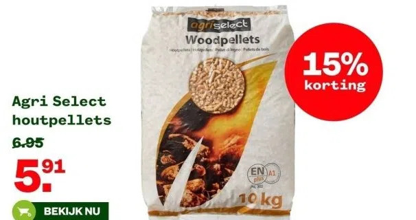 Welkoop Agri select houtpellets aanbieding