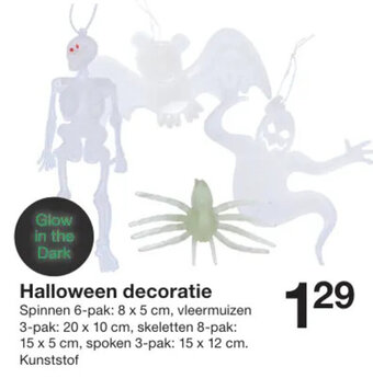 Zeeman Halloween decoratie Spinnen 6-pak: 8 x 5 cm, vleermuizen aanbieding