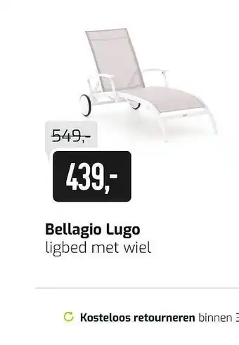 Kees Smit Bellagio Lugo Ligbed Met Wiel aanbieding