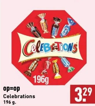 ALDI Op=op celebrations 196 g. aanbieding