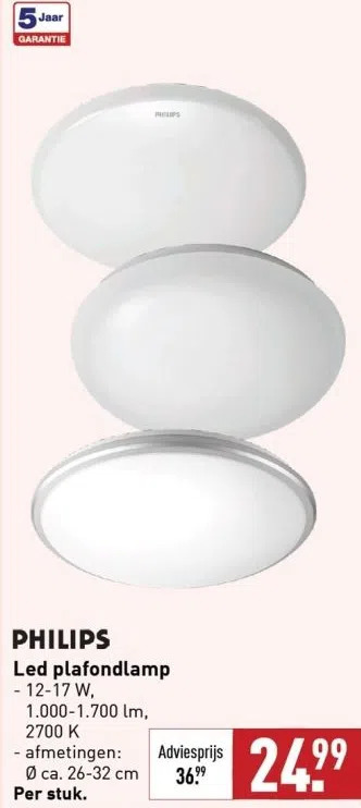 ALDI Led plafondlamp -12-17 w, 1.000-1.700 lm, 2700 k aanbieding