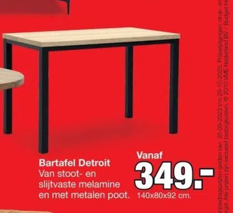 Budget Home Store Bartafel detroit van stoot- en slijtvaste melamine aanbieding