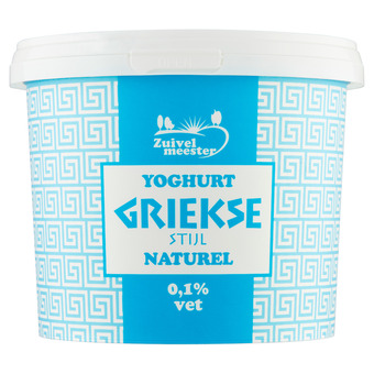 Dekamarkt Zuivelmeester yoghurt griekse stijl 0% vet aanbieding