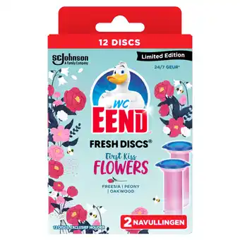 Dekamarkt Wc-eend fresh discs navul kiss flowers 2 stuks aanbieding