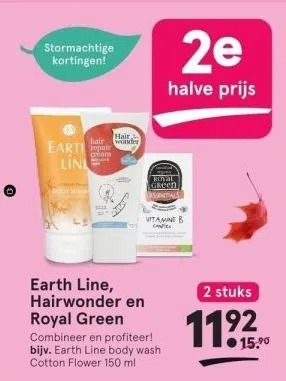Etos Earth line, hairwonder en royal green aanbieding