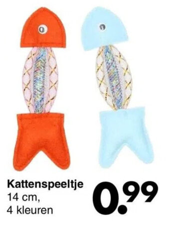 Wibra Kattenspeeltje 14 cm 4 kleuren aanbieding