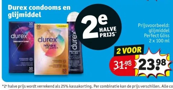 Kruidvat Durex condooms en glijmiddel aanbieding