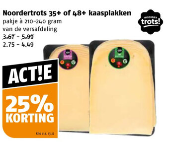 Poiesz Noordertrots 35+ of 48+ kaasplakken 210-240 gram aanbieding