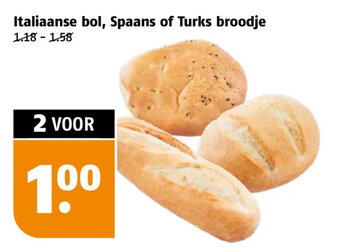 Poiesz Italiaanse bol, Spaans of Turks broodje aanbieding